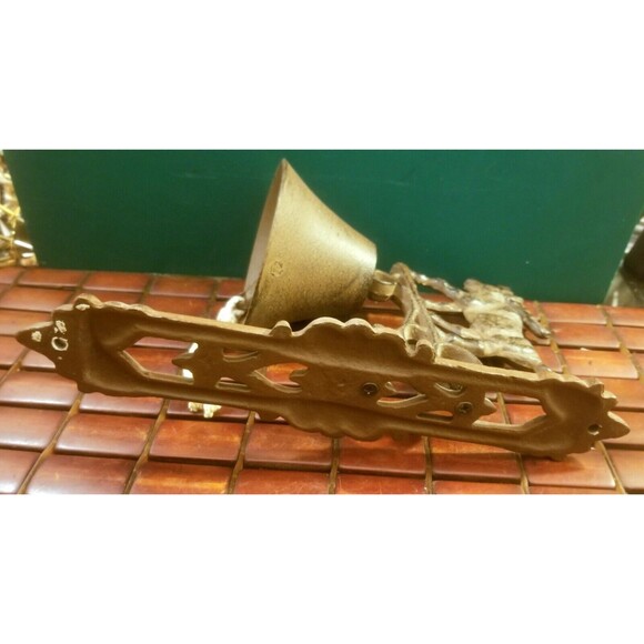 Vintage Cast Iron Moose Hanging Dinner Bell Wall Mounted 12"x6.5" 5" Diameter - Picture 4 of 7